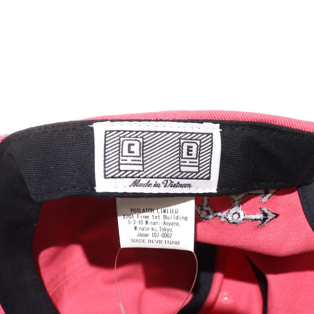 C.E(シーイー) BBW CAP ロゴ刺繍 6パネル ベースボールキャップ 帽子 ピンク CES25G05