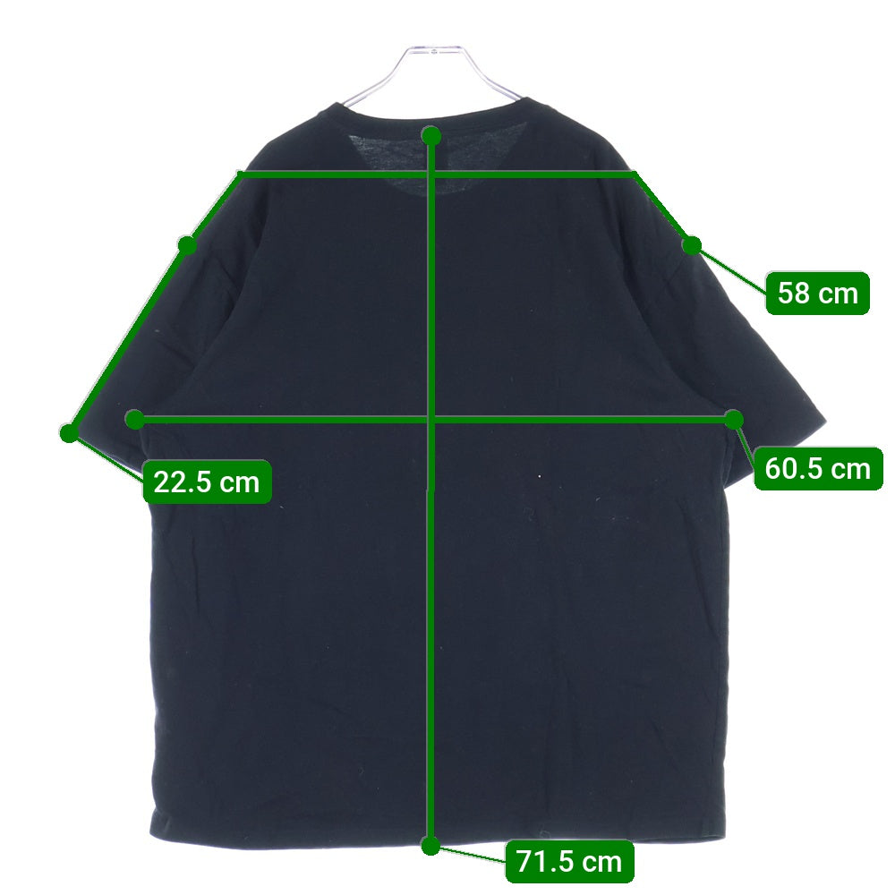 MAGIC STICK(マジックスティック) フロントプリント クルーネック半袖Tシャツ カットソー ブラック