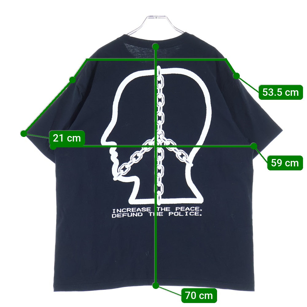 BRAIN-DEAD(ブレインデッド) INCREASE THE PEACE TEE インクリーズ ザ ピース クルーネック半袖Tシャツ カットソー ブラック