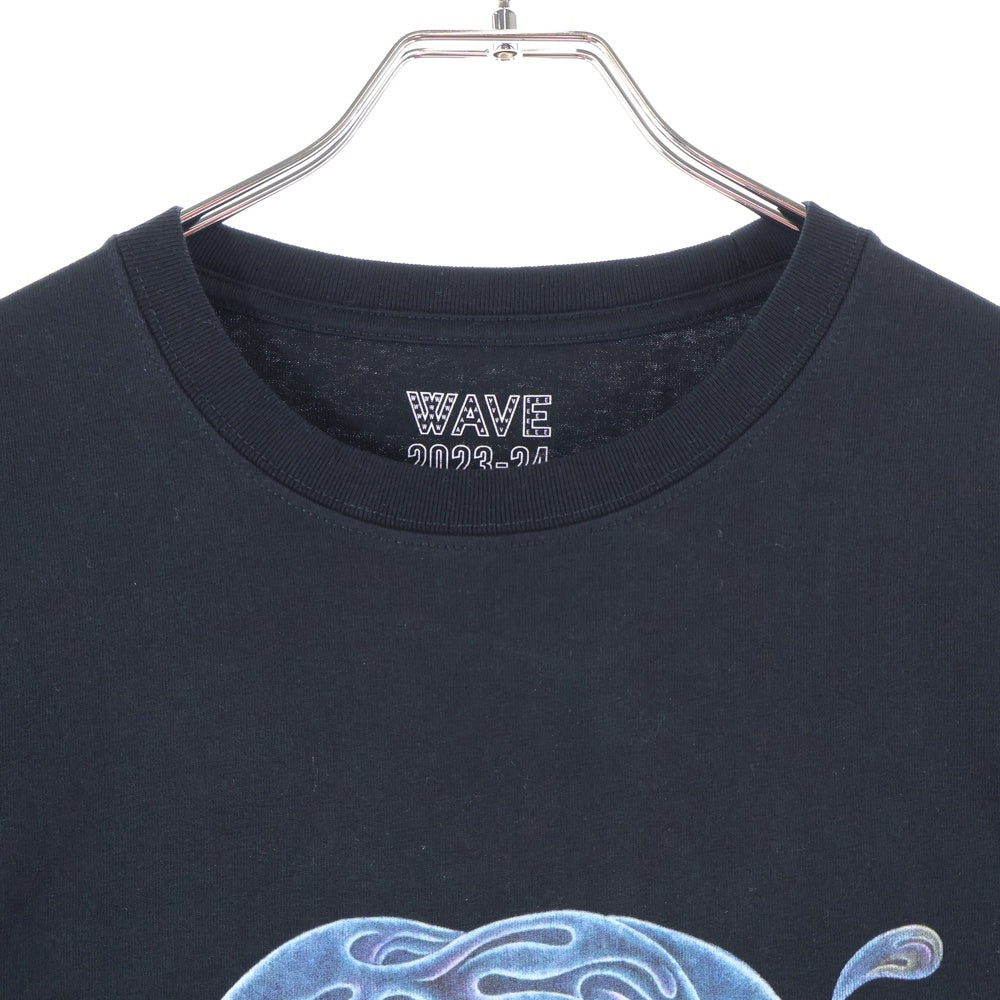 NO BRAND(ノーブランド) WAVE (ウェーブ) ×HAMADARAKA LURF MUSEUM TEE ハマダラカ ルーフ ミュージアム クルーネック半袖Tシャツ カットソー ブラック LF-22-001