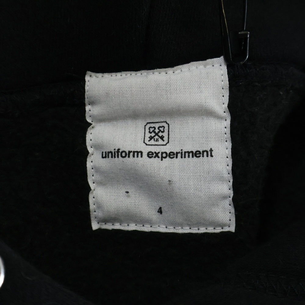 UNIFORM EXPERIMENT(ユニフォームエクスペリメント) 24SS ×Koichi Yairi コーイチ ヤイリ フロントプリント プルオーバースウェットパーカー フーディー ブラック UE-240062