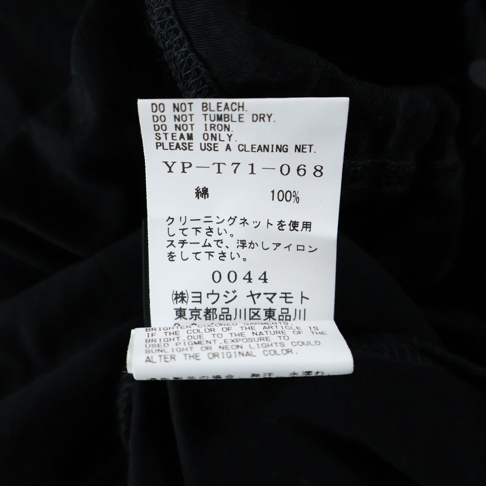 Y's(ワイズ) COTTON JERSEY HEM FITTED T コットンジャージー アシンメトリー 裾ドローコード 半袖Tシャツ カットソー ブラック レディース YP-T71-068