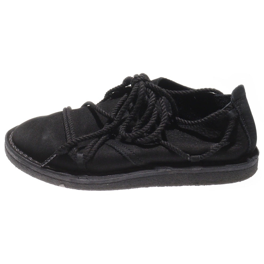 Y's(ワイズ) NUBUCK LEATHER RANDOM ROPE SHOES ヌバックレザー ランダムロープ ローカットシューズ ブラック レディース YP-E04-712