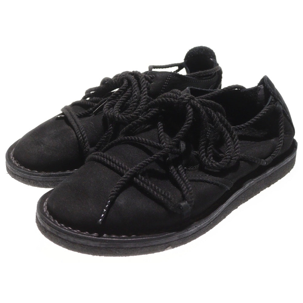 Y's(ワイズ) NUBUCK LEATHER RANDOM ROPE SHOES ヌバックレザー ランダムロープ ローカットシューズ ブラック レディース YP-E04-712