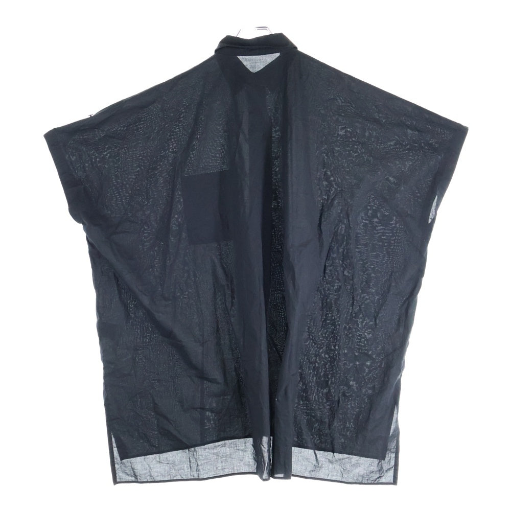 Y's(ワイズ) COTTON LAWN HALF SLEEVE BLOUSE コットン ローン 変形パターン 半袖シャツ ブラウス ブラック レディース YD-B27-030