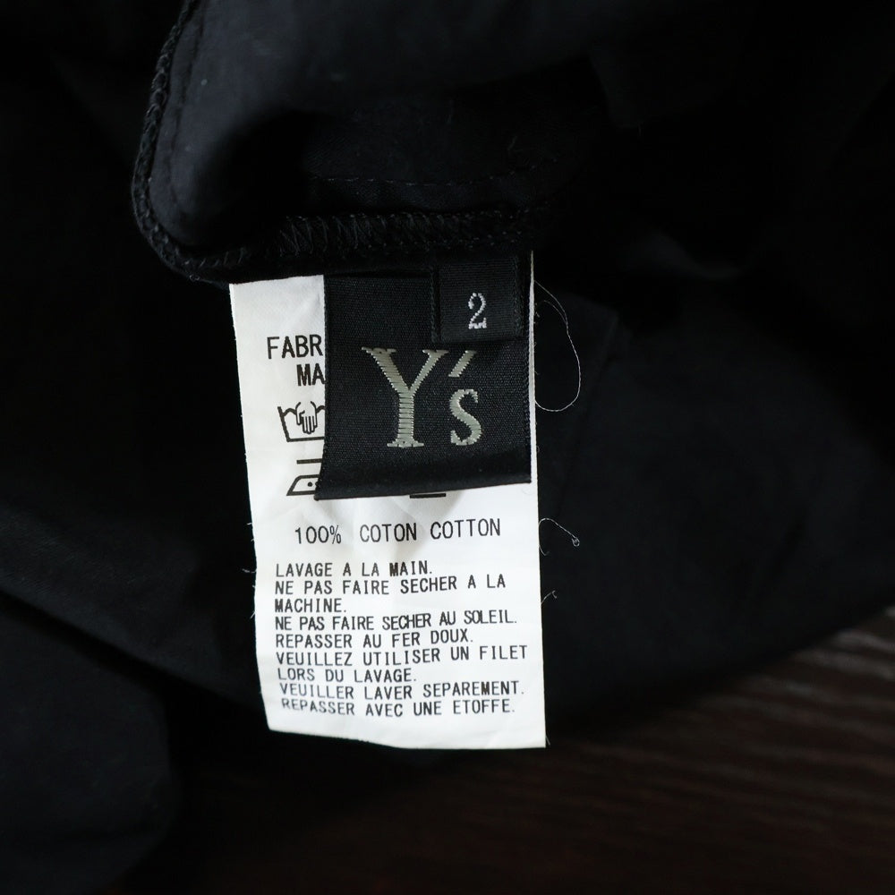 Y's(ワイズ) COTTON LAWN HALF SLEEVE BLOUSE コットン ローン 変形パターン 半袖シャツ ブラウス ブラック レディース YD-B27-030