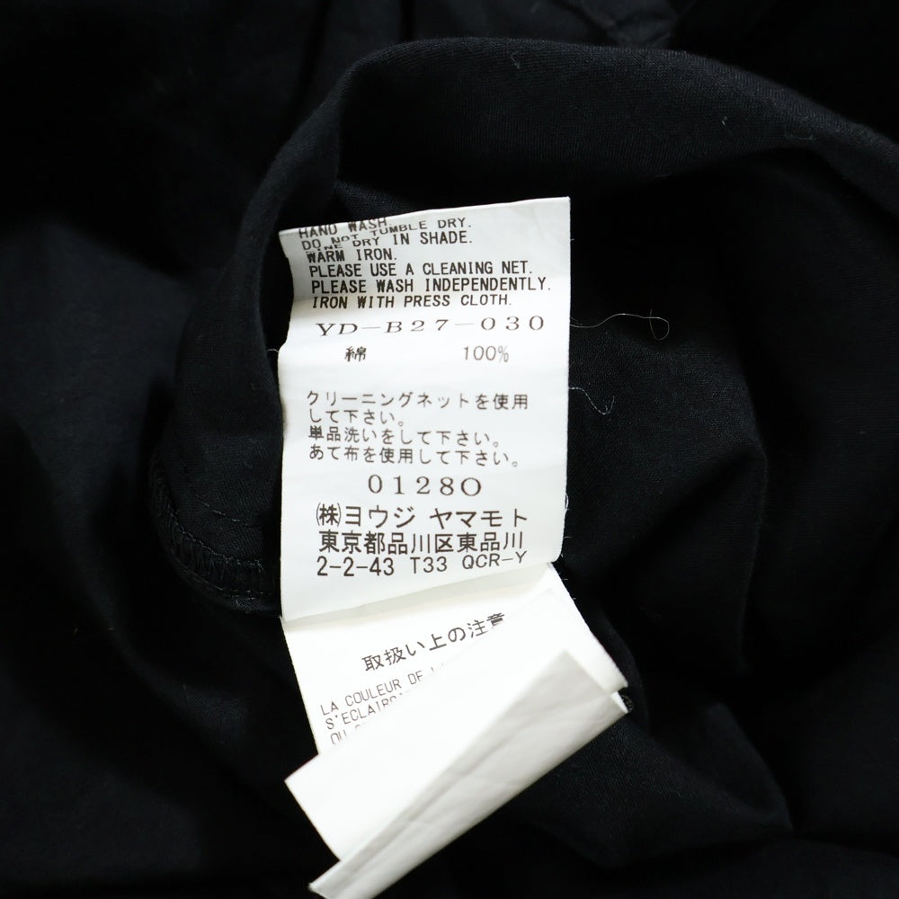 Y's(ワイズ) COTTON LAWN HALF SLEEVE BLOUSE コットン ローン 変形パターン 半袖シャツ ブラウス ブラック レディース YD-B27-030