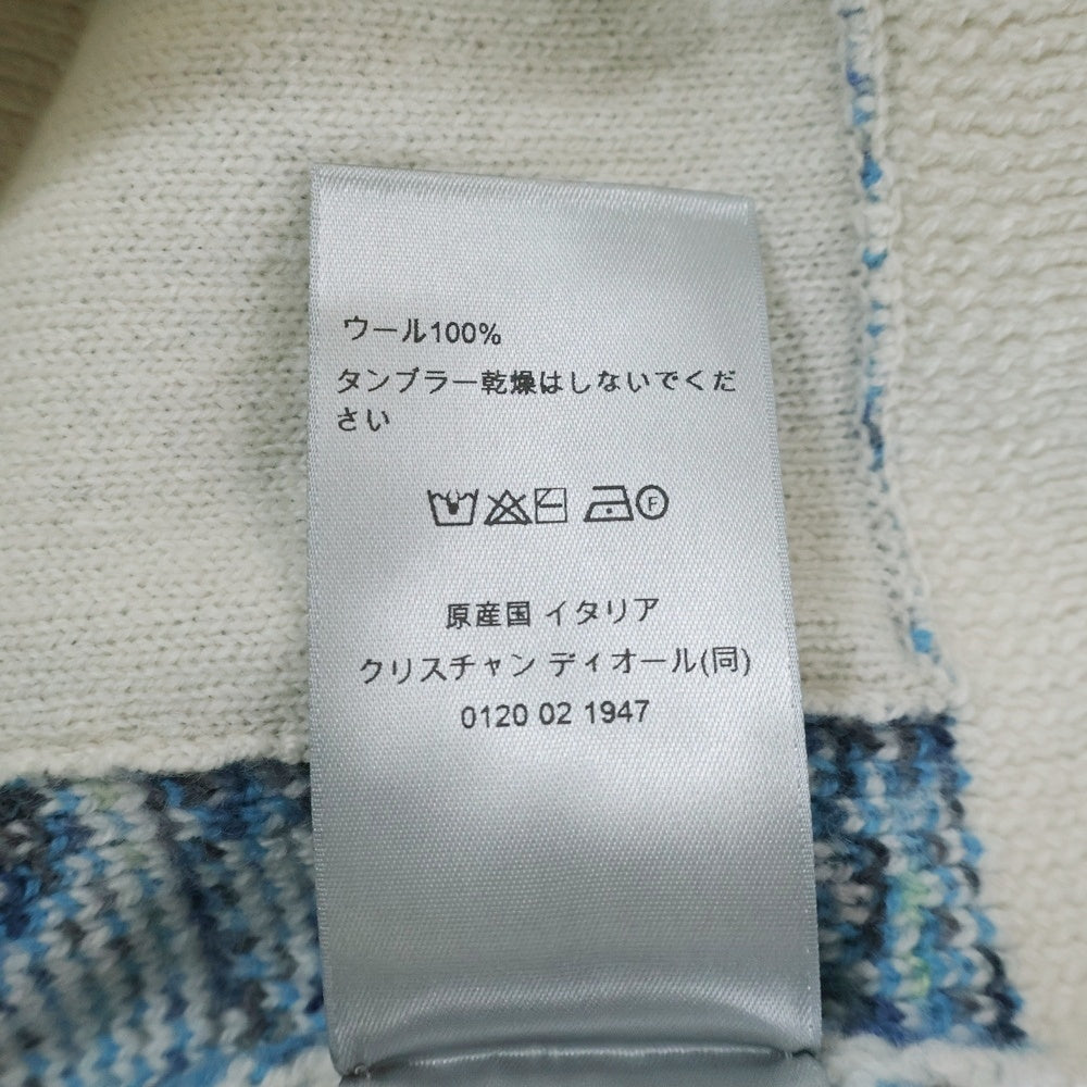 DIOR(ディオール) オブリーク総柄 ウールニット ジャガード カーディガン ブルー/アイボリー 213M233AT662
