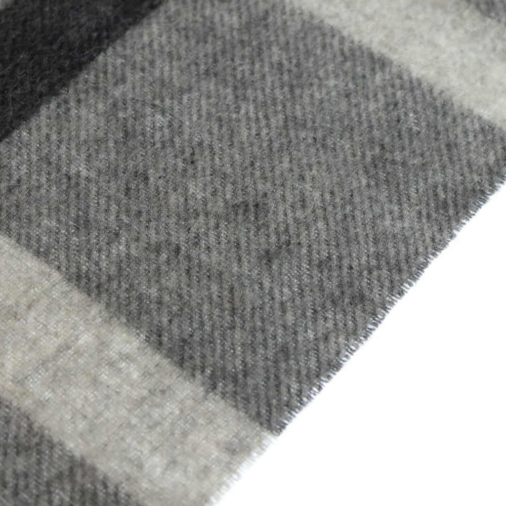 Loro Piana(ロロピアーナ) ロゴ刺繍 チェック カシミヤ マフラー ストール グレー レディース