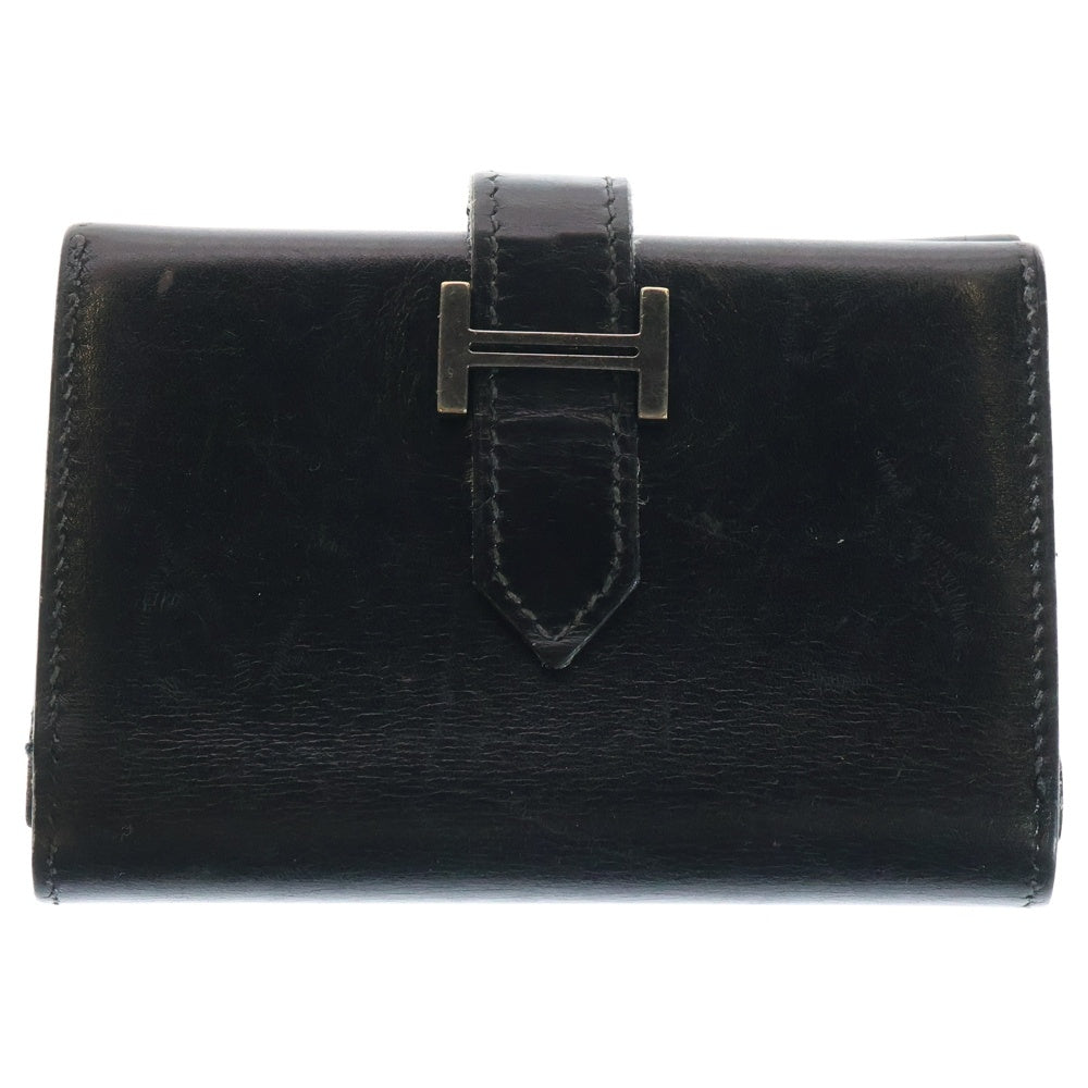 HERMES(エルメス) ベアン レザー カードケース 名刺入れ ブラック □G
