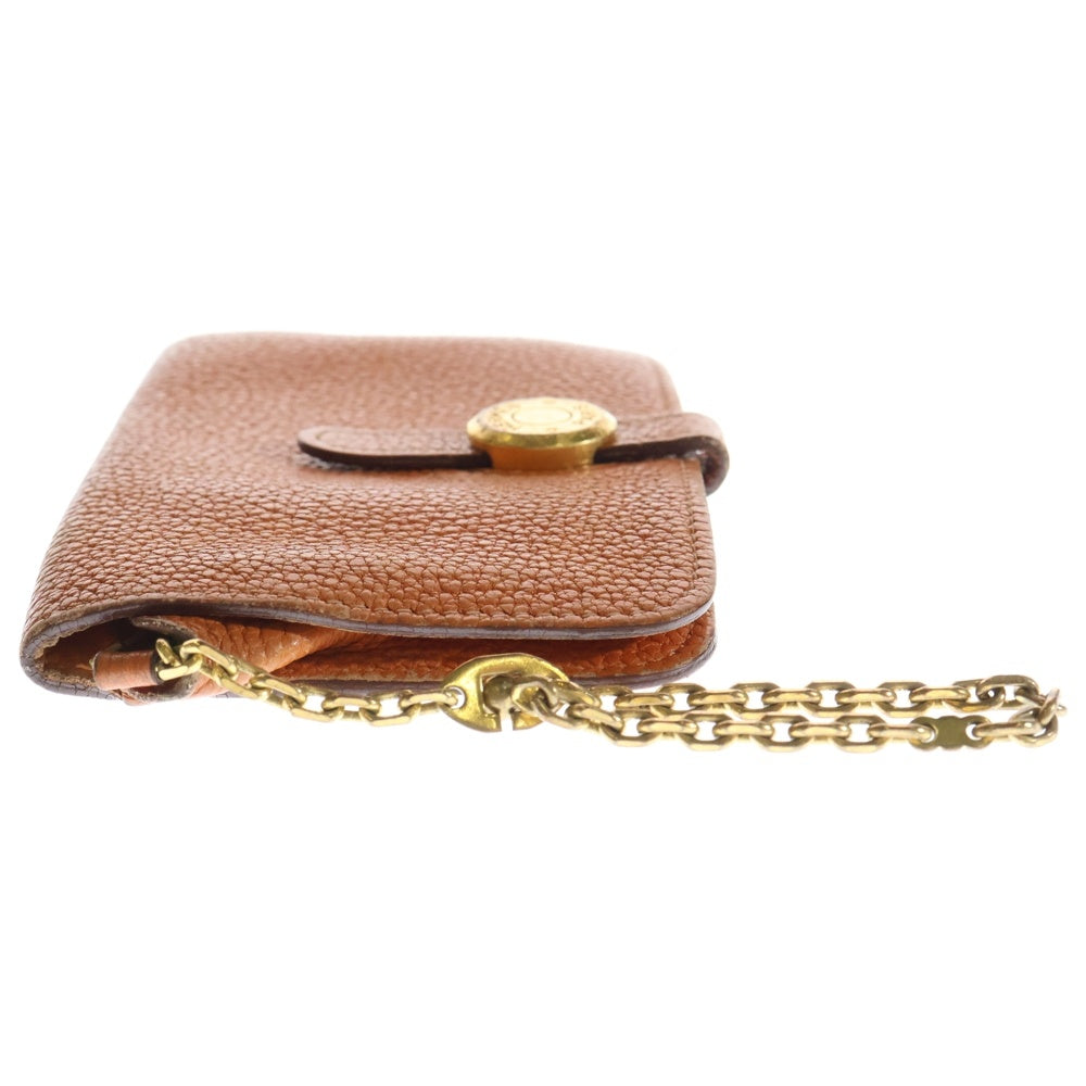 HERMES(エルメス) ドゴン コンパクト レザー カードケースブラウン □G刻印 ゴールド金具