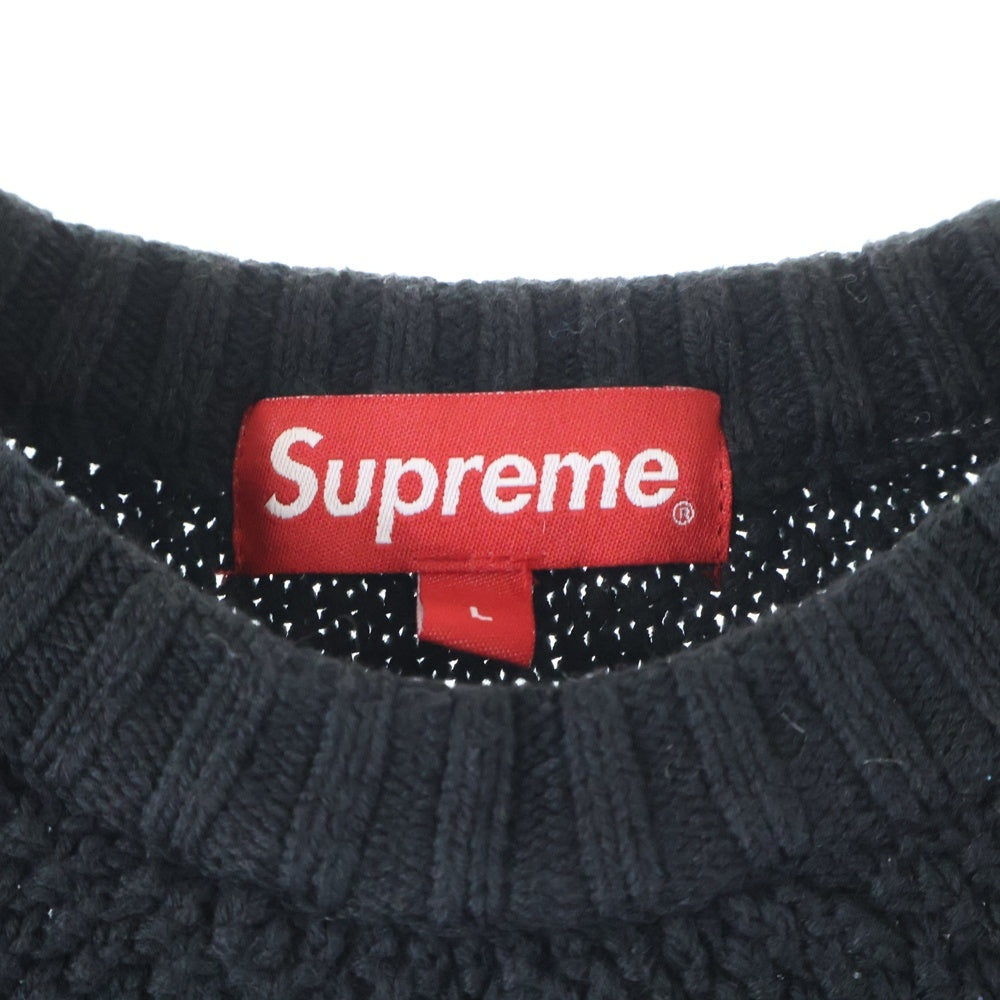 SUPREME(シュプリーム) 20AW Textured Small Box Logo Sweater スモールボックスロゴ 長袖クルーネックニットセーター ブラック