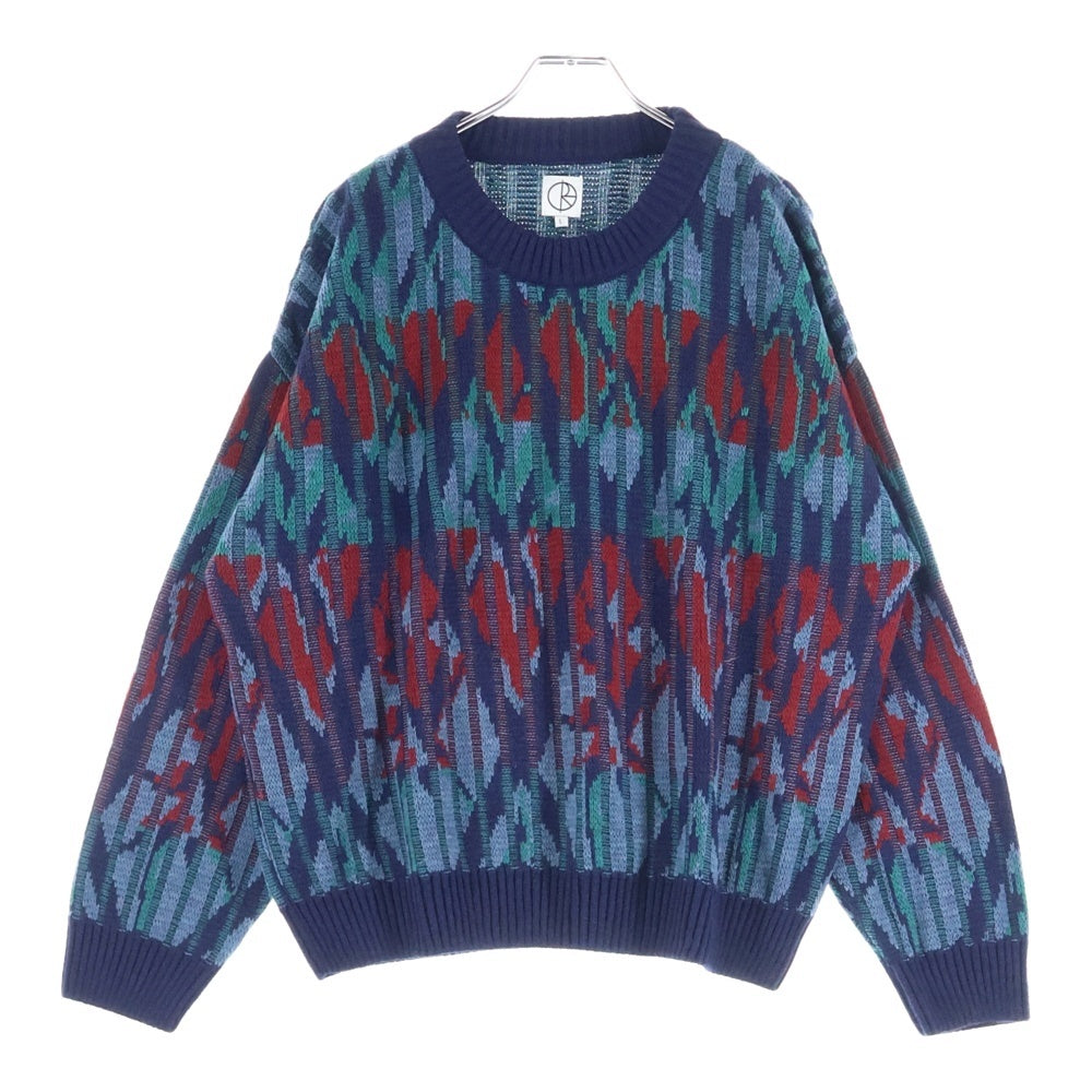 POLAR SKATE CO(ポーラー) PAUL KNIT SWEATER ポール 総柄 長袖クルー 