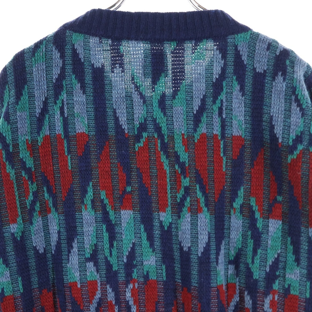 POLAR SKATE CO(ポーラー) PAUL KNIT SWEATER ポール 総柄 長袖クルーネック アクリルニットセーター マルチカラー