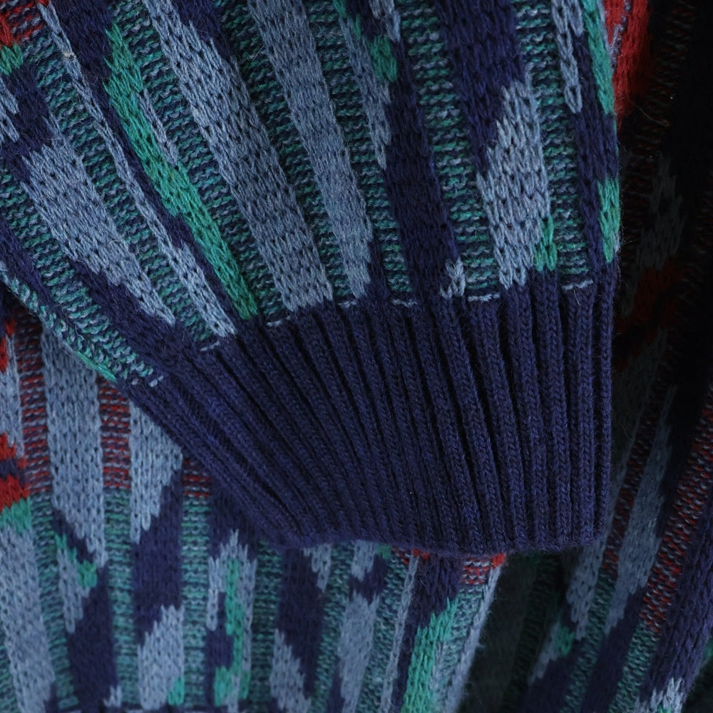 POLAR SKATE CO(ポーラー) PAUL KNIT SWEATER ポール 総柄 長袖クルーネック アクリルニットセーター マルチカラー