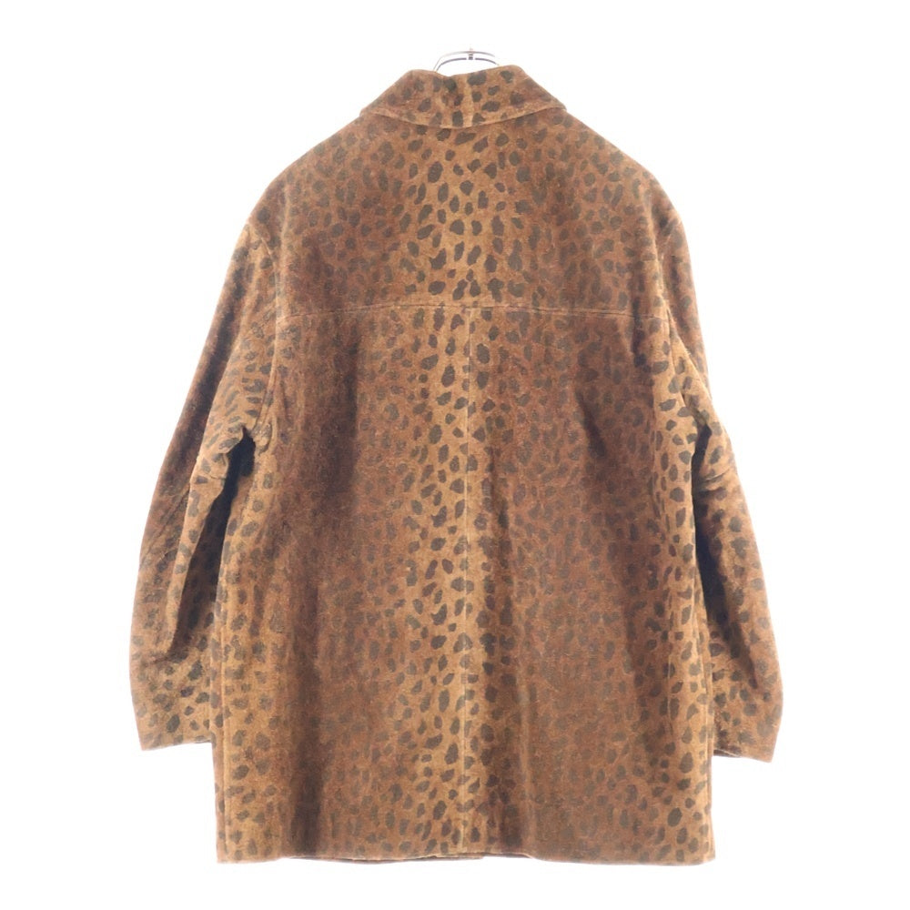 WACKO MARIA(ワコマリア) 21SS SUEDE LEATHER COAT レオパード柄 スウェードレザーコート ブラウン