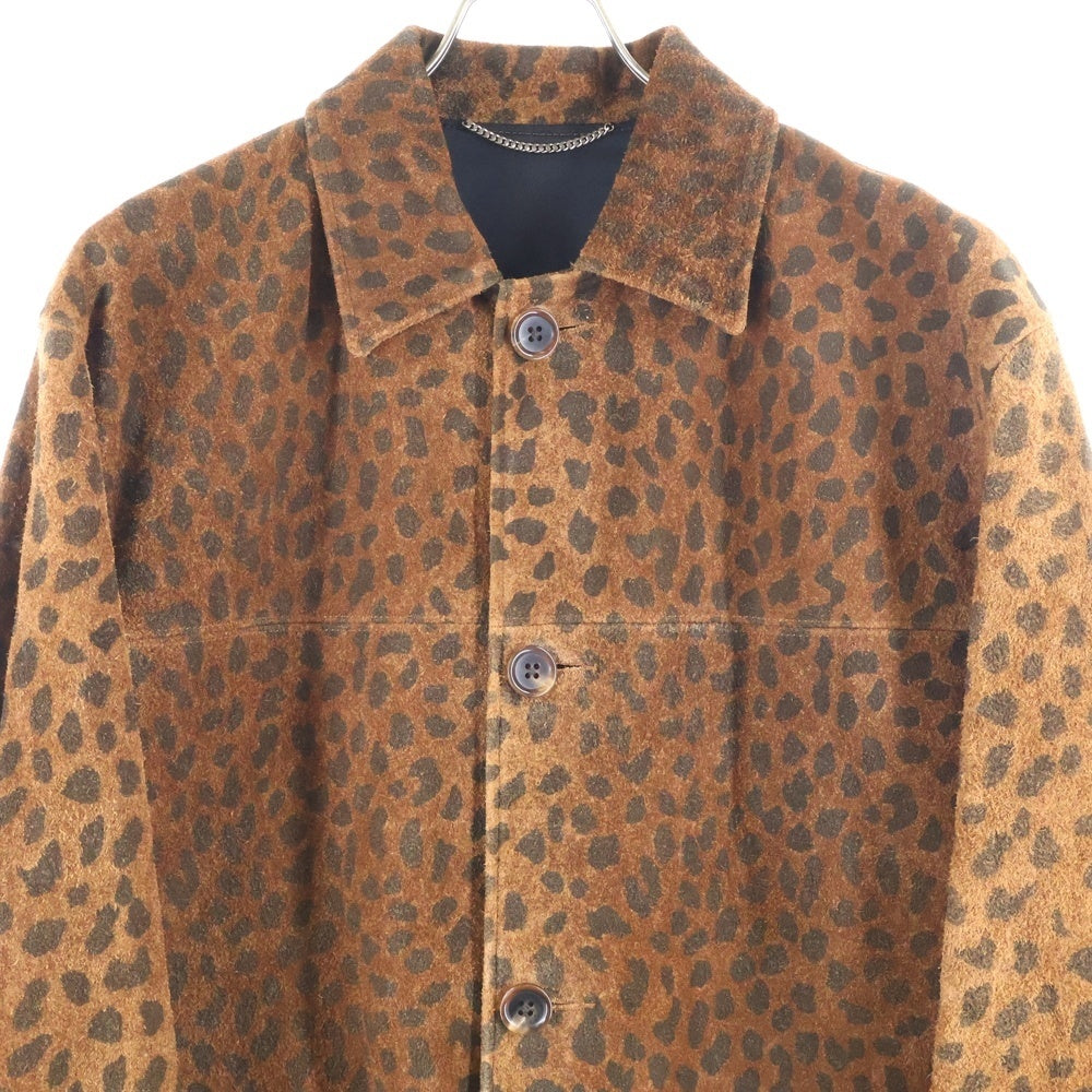 WACKO MARIA(ワコマリア) 21SS SUEDE LEATHER COAT レオパード柄 スウェードレザーコート ブラウン