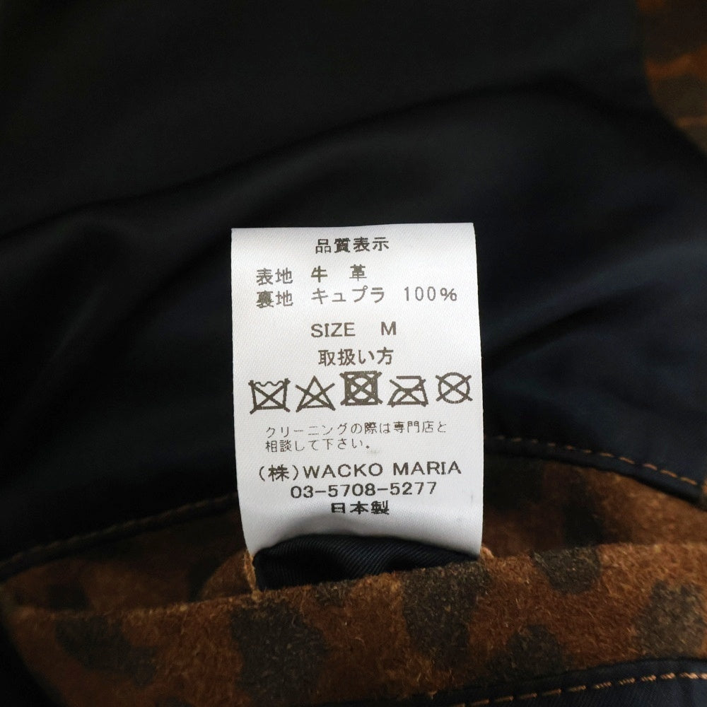 WACKO MARIA(ワコマリア) 21SS SUEDE LEATHER COAT レオパード柄 スウェードレザーコート ブラウン