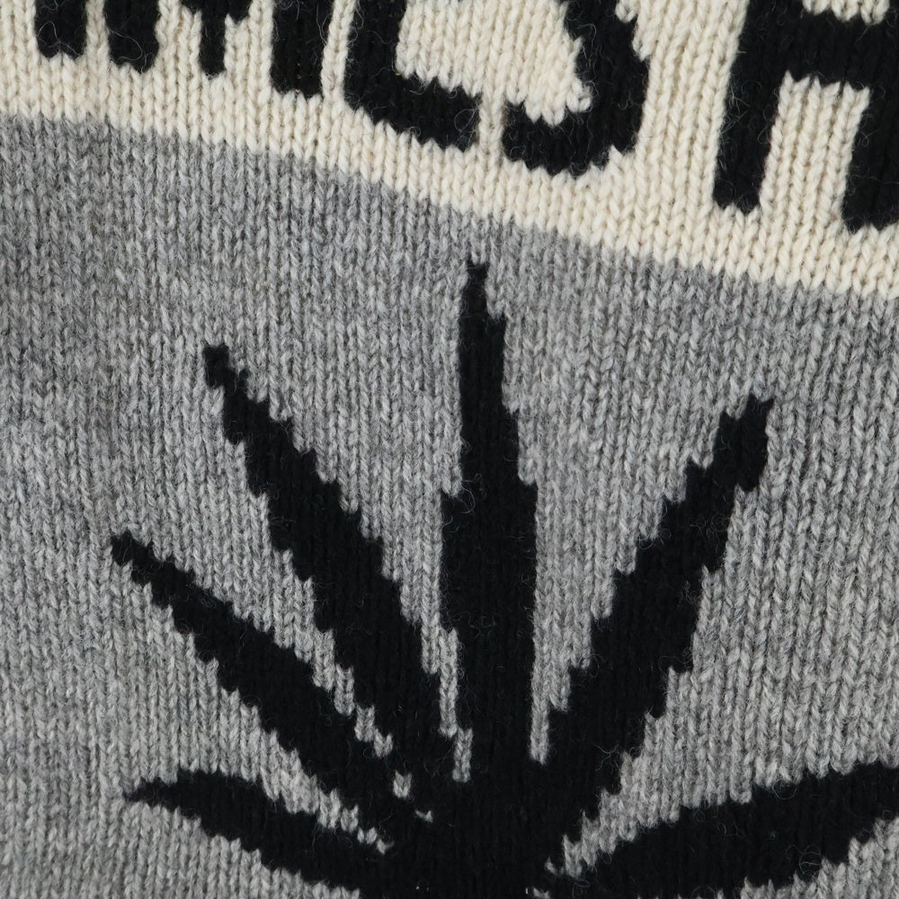 WACKO MARIA(ワコマリア) 24AW HIGHTIMES COWICHAN SWEATER ハイタイムス 総柄 カウチンニットセーター グレー HIGHTIMES-WM-KN04