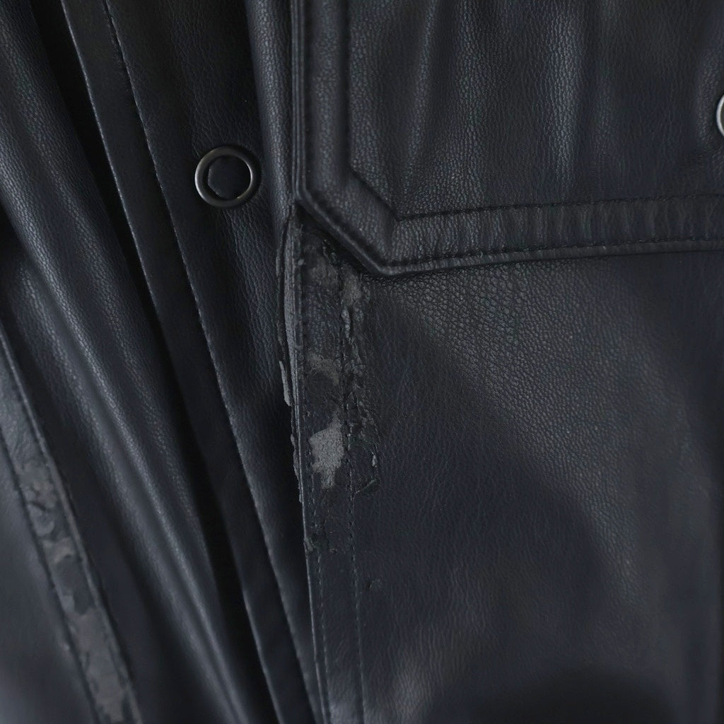 BEAUTY&YOUTH UNITED ARROWS(ビューティーアンドユースユナイテッドアローズ) 2POC フェイクレザー 長袖ビッグシルエットシャツ ブラック 1211-149-7739