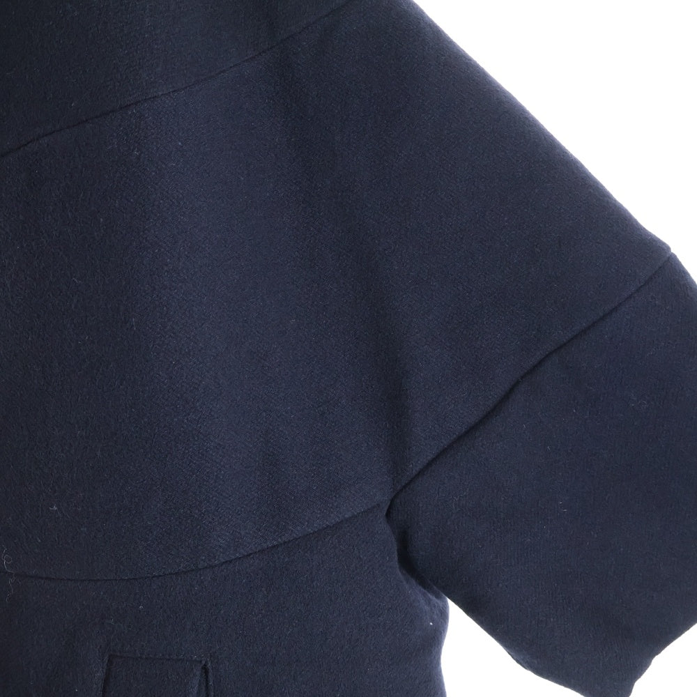 DRIES VAN NOTEN(ドリスヴァンノッテン) 24AW ROXANA COAT ロクサーナ 変形パターン ウールナイロン ダブルブレスト ジャンボコート ネイビー レディース 242-010210