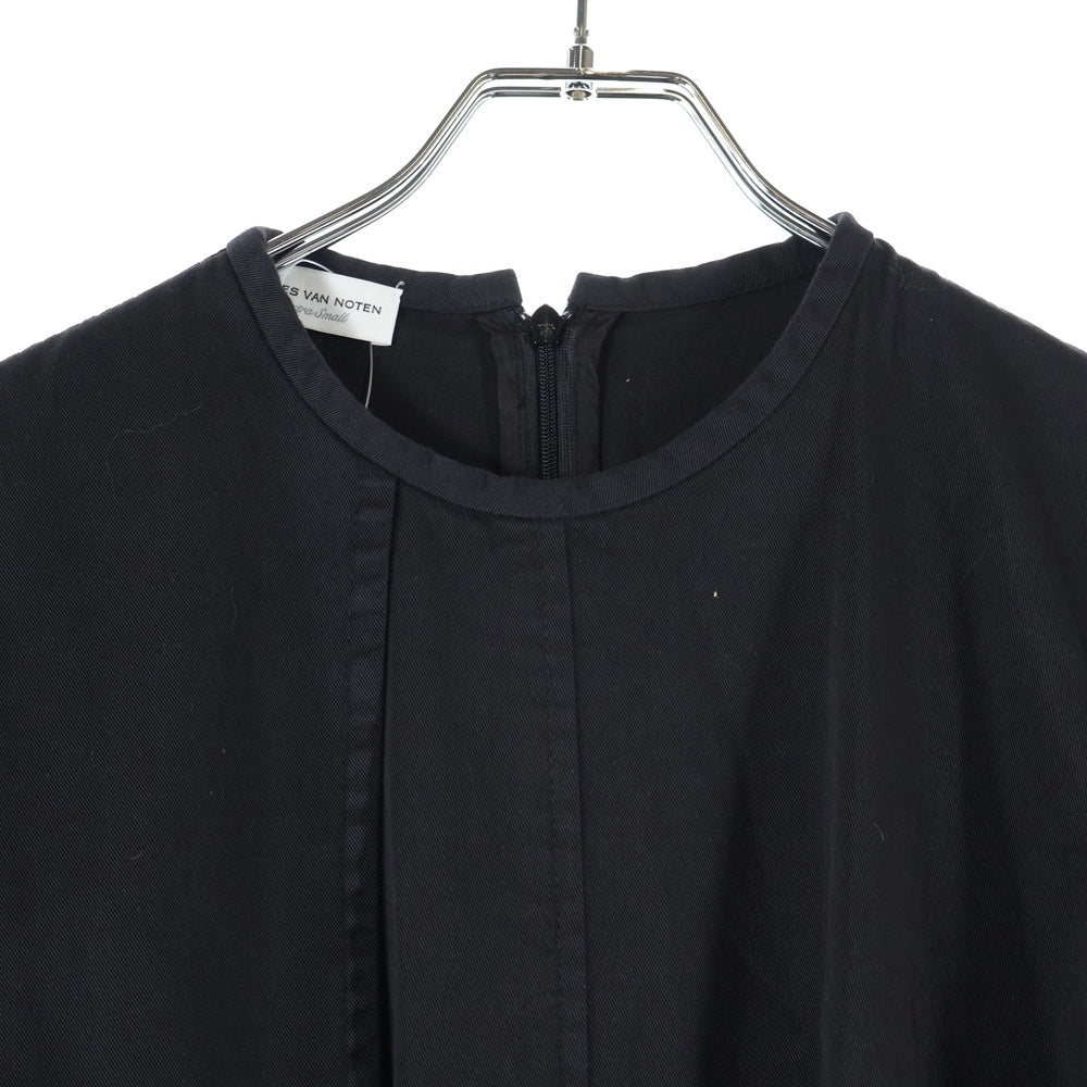 DRIES VAN NOTEN(ドリスヴァンノッテン) 23AW DOSANA GD DRESS トレンチデザイン コットンギャバ ドレス ブラック レディース 232-011010