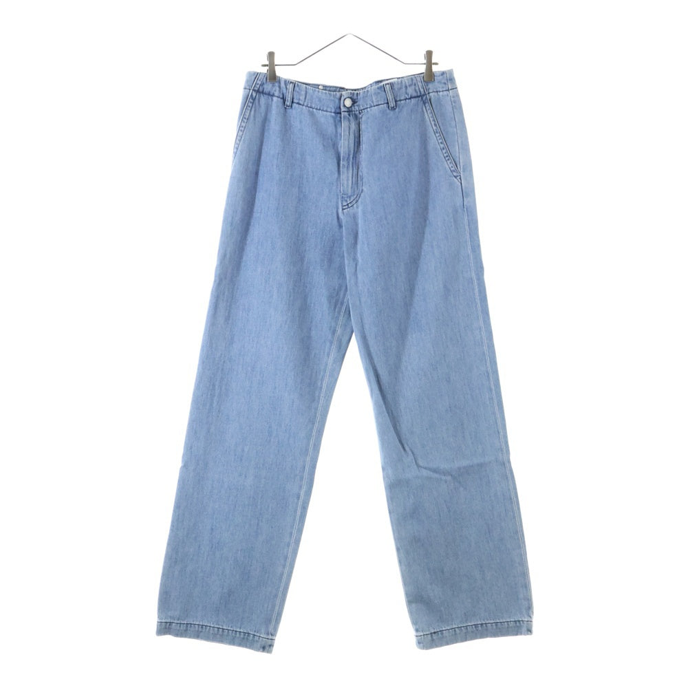 DRIES VAN NOTEN(ドリスヴァンノッテン) 24AW DENIM CHINO ロゴレザーパッチ ワイド デニム チノ ワークパンツ インディゴ 242-020935