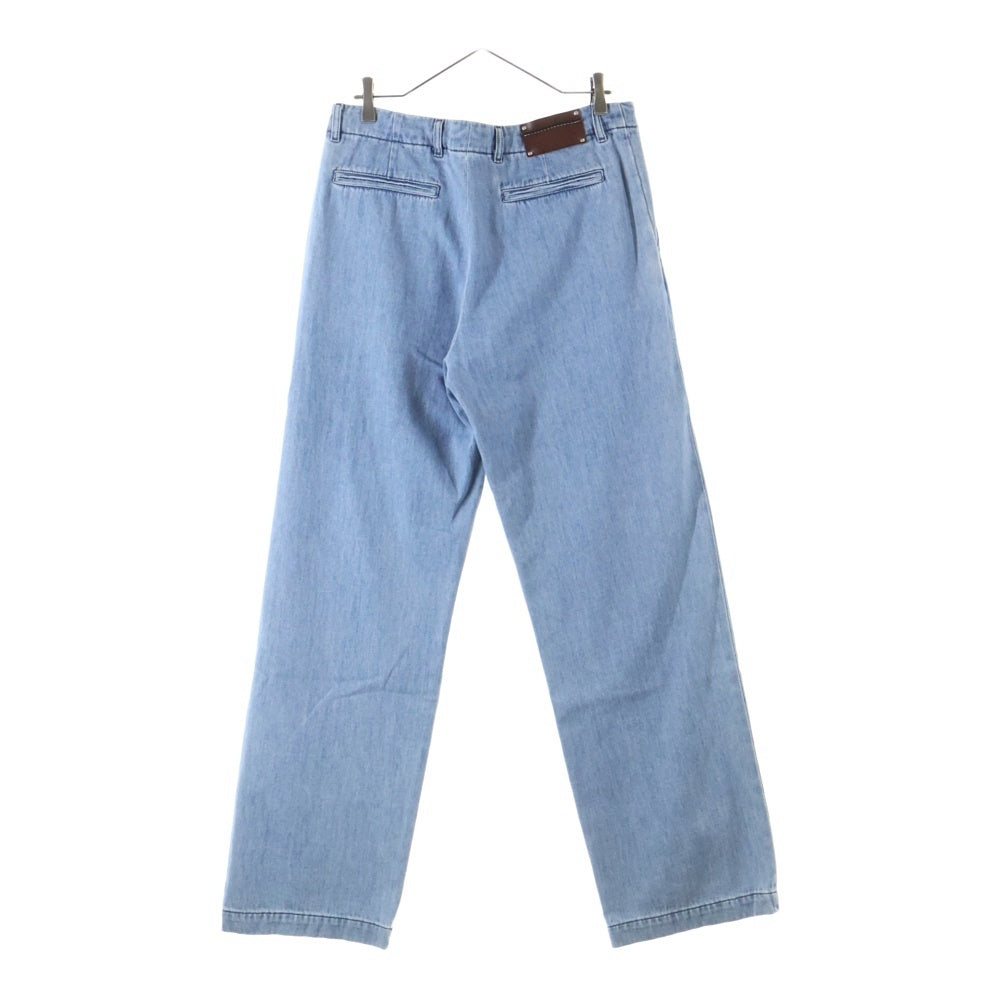 DRIES VAN NOTEN(ドリスヴァンノッテン) 24AW DENIM CHINO ロゴレザーパッチ ワイド デニム チノ ワークパンツ インディゴ 242-020935