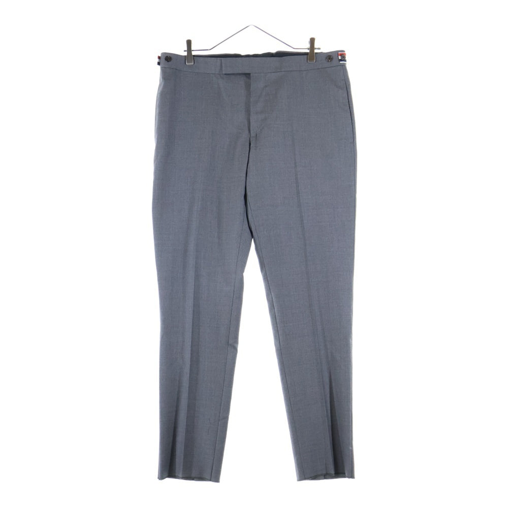 THOM BROWNE(トムブラウン) TWILL LOW RISE TROUSER ウールピケ スーチング スリムローライズ ノータック トラウザーパンツ グレー MTC159A-00626