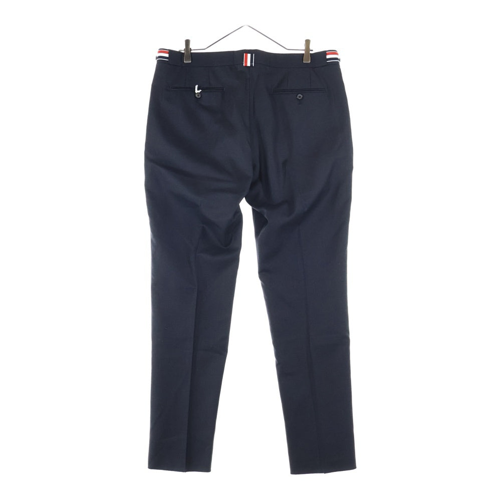 THOM BROWNE(トムブラウン) TWILL LOW RISE TROUSER ウールピケ スーチング スリムローライズ ノータック トラウザーパンツ チャコール MTC159A-00626