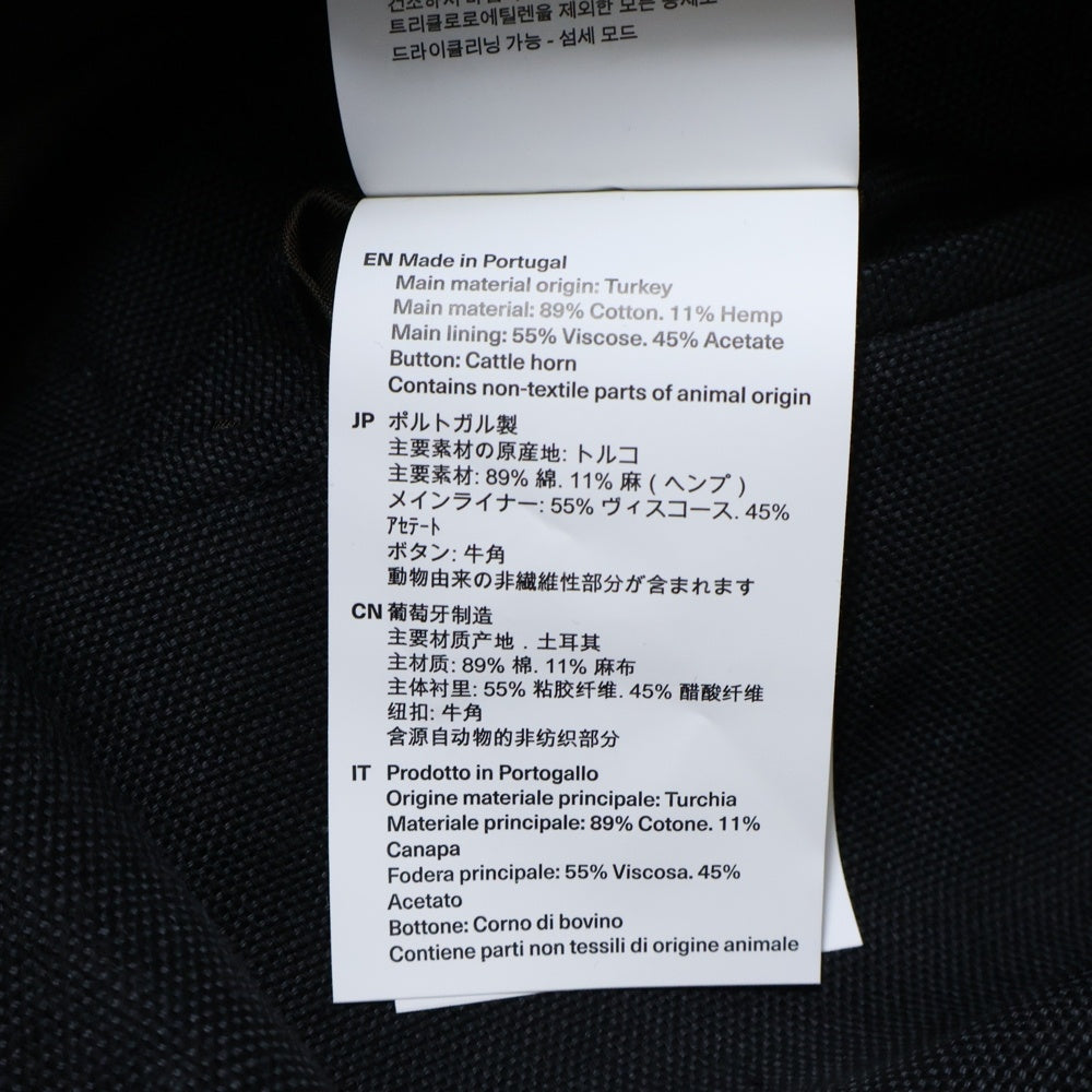 OUR LEGACY(アワーレガシー) EMBRACE BLAZER エンブレイス コットンリネン シングル 2B テーラードジャケット ブラック M4240EB