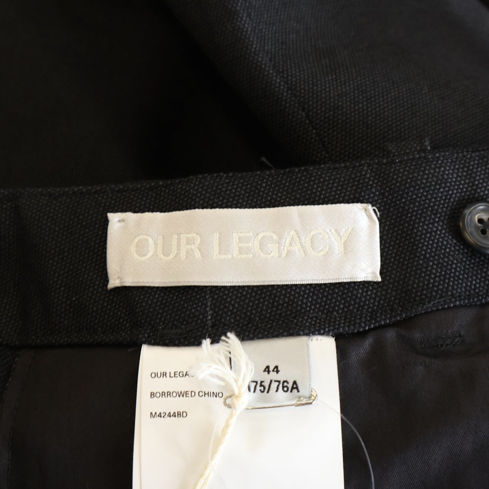 OUR LEGACY(アワーレガシー) BORROWED CHINO ボロウド コットンリネン チノ ワンタック トラウザーパンツ ブラック M4244BD