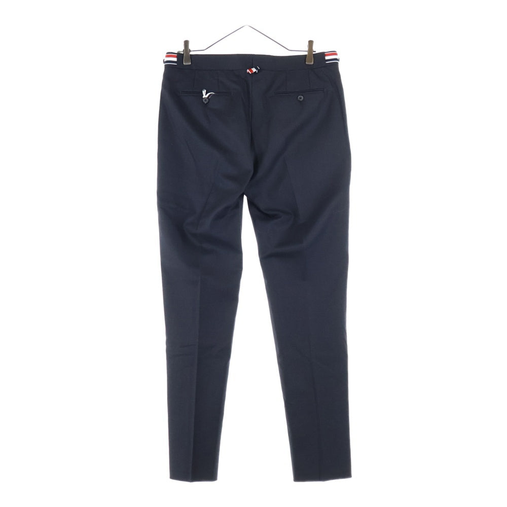 THOM BROWNE(トムブラウン) TWILL LOW RISE TROUSER ウールピケ スーチング スリムローライズ ノータック トラウザーパンツ チャコール MTC159A-00626