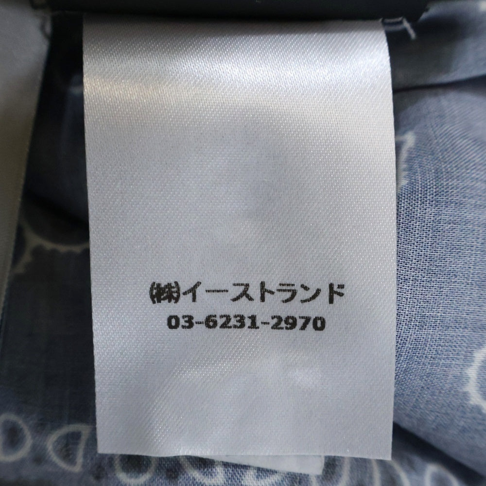 Palm Angels(パームエンジェルス) 24SS PAISLEY BOWLING SHIRT ペイズリー柄 ボーリング オープンカラー半袖シャツ ネイビー PMGG005S24FAB006