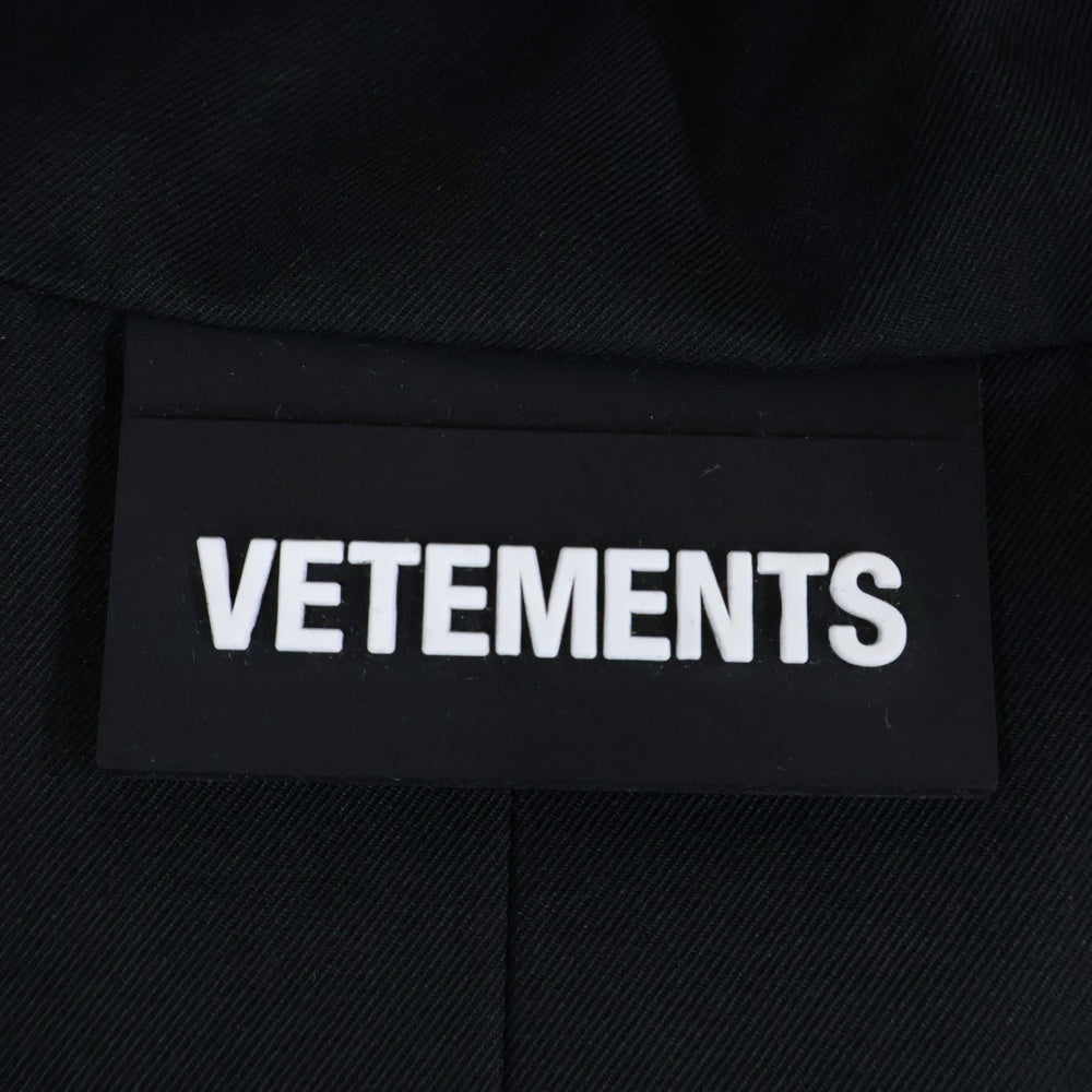 VETEMENTS(ヴェトモン) 22AW Label Car Coat レーベル カー トレンチコート ブラック UE52CO250B