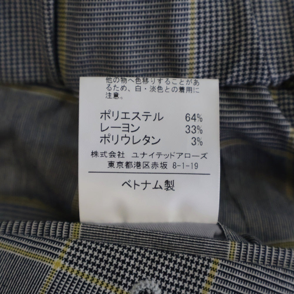 UNITED ARROWS green label relaxing(グリーンレーベル リラクシング) チェック柄 ワンタック スラックスパンツ グレー 3214-199-2558