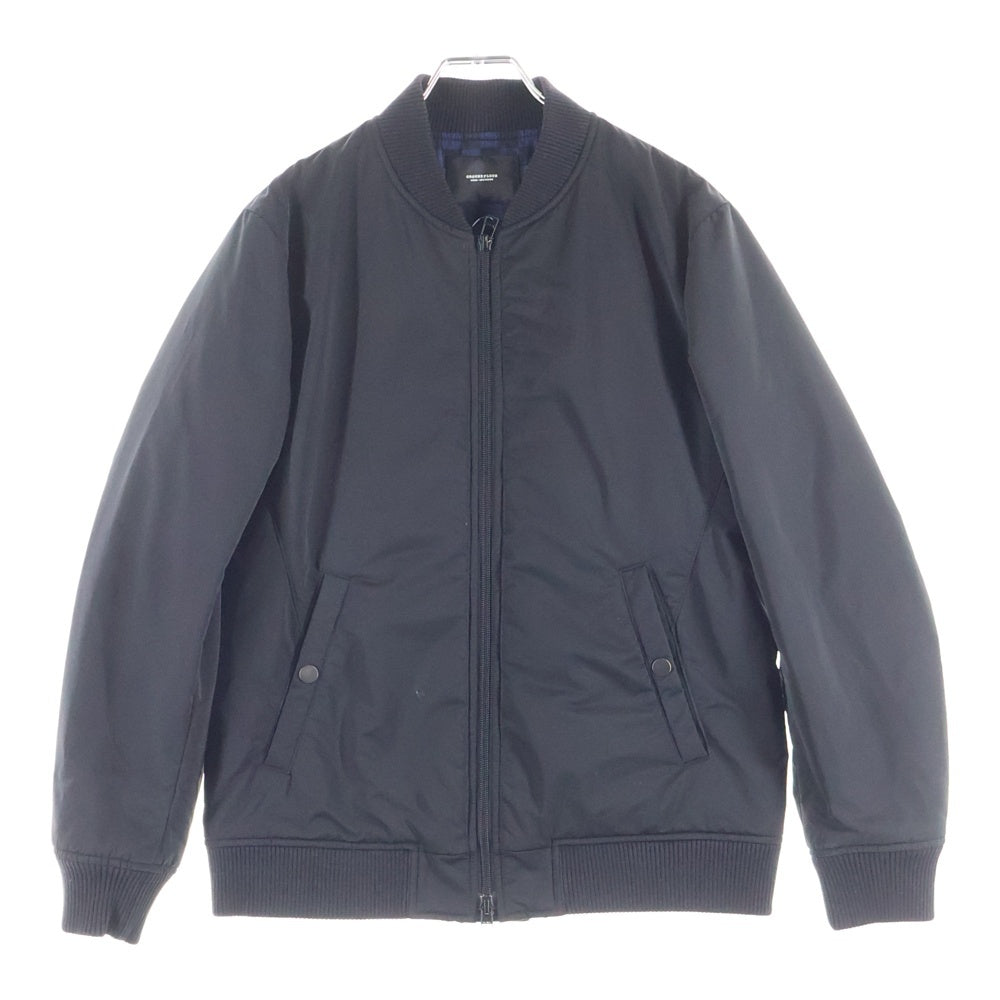 nano universe(ナノユニバース) ポリエステル ジップアップジャケット ブルゾン ブラック GF54BZ1017SK