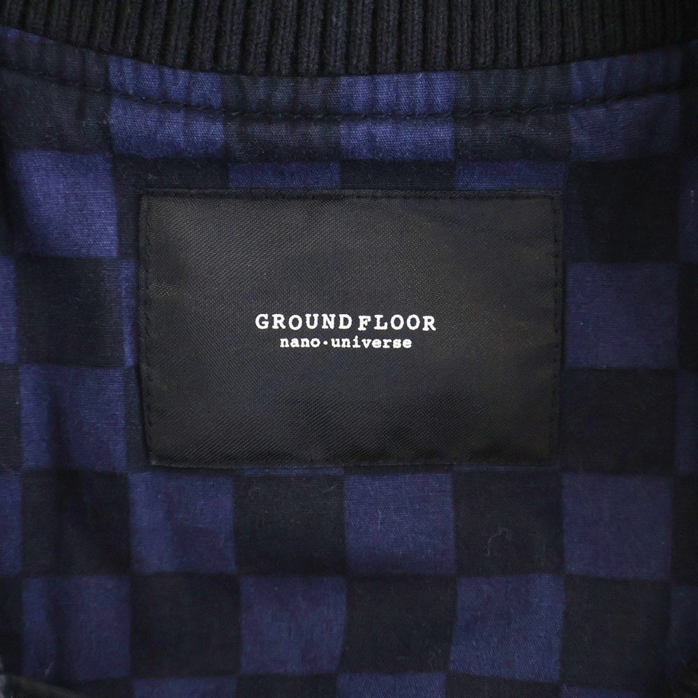 nano universe(ナノユニバース) ポリエステル ジップアップジャケット ブルゾン ブラック GF54BZ1017SK