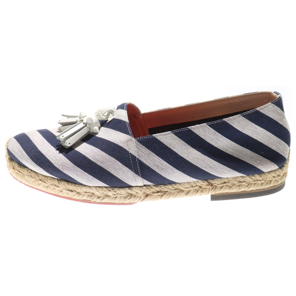 CHRISTIAN LOUBOUTIN(クリスチャンルブタン) タッセルスリッポン ローカットシューズ ストライプ ネイビー/ホワイト