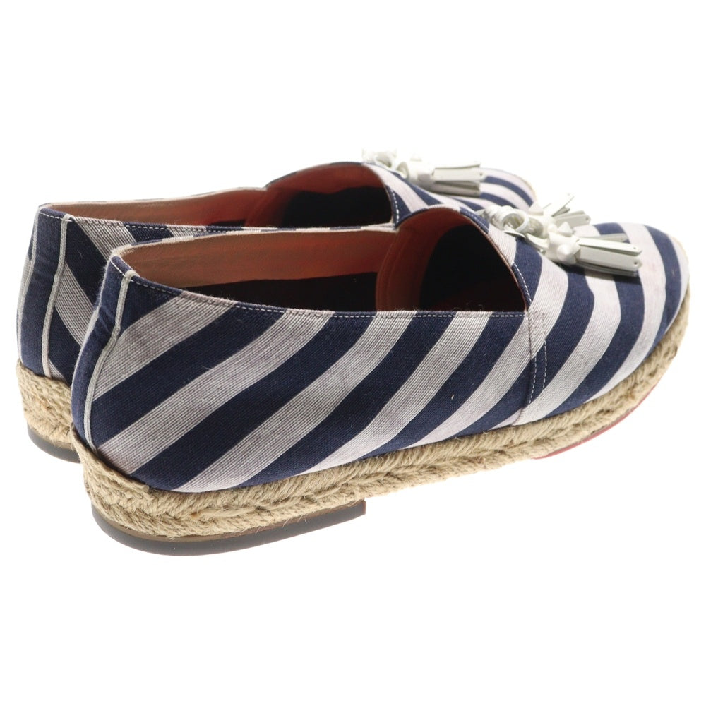 CHRISTIAN LOUBOUTIN(クリスチャンルブタン) タッセルスリッポン ローカットシューズ ストライプ ネイビー/ホワイト