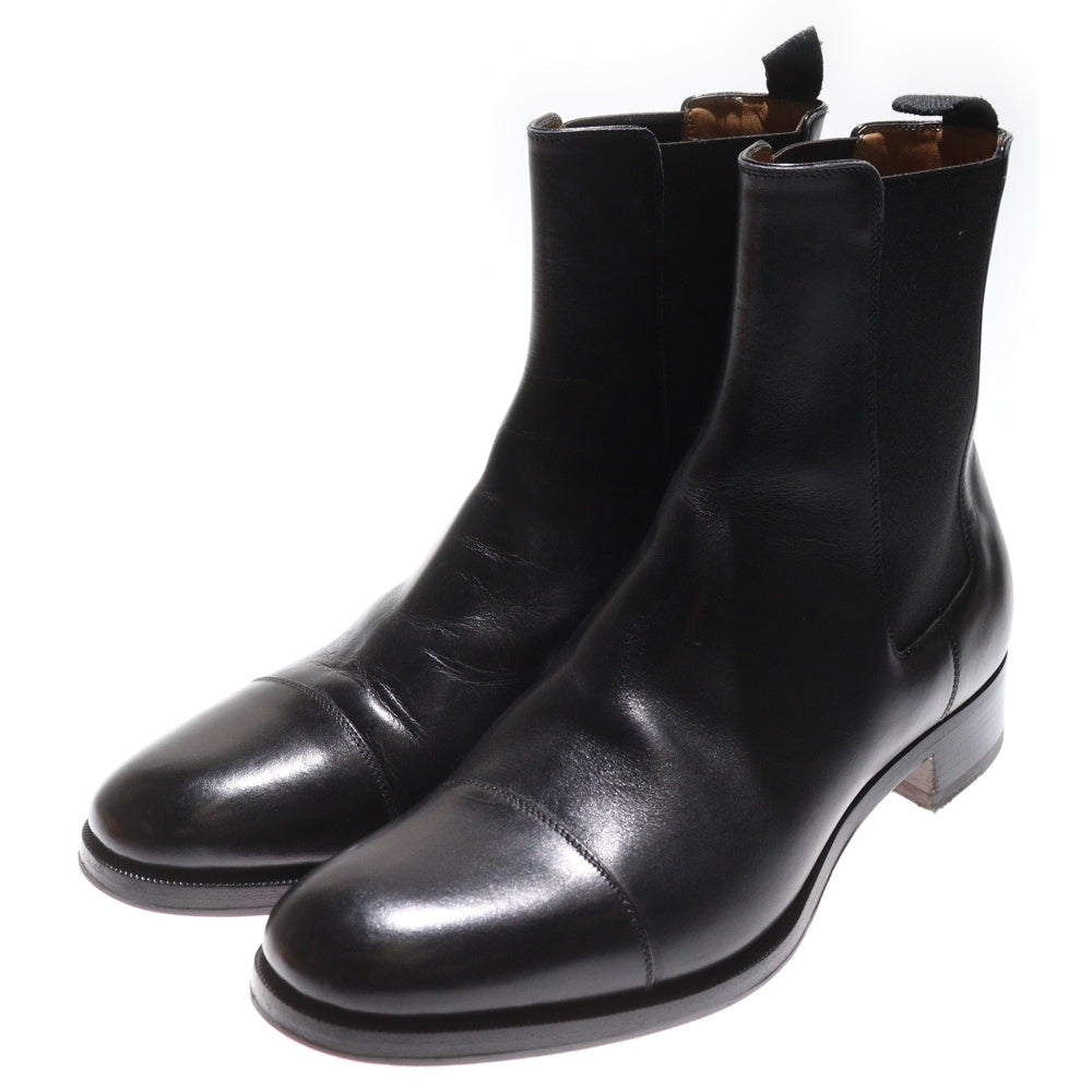 CHRISTIAN LOUBOUTIN(クリスチャンルブタン) ラウンドトゥ サイドゴア ハイカット レザーブーツ ブラック