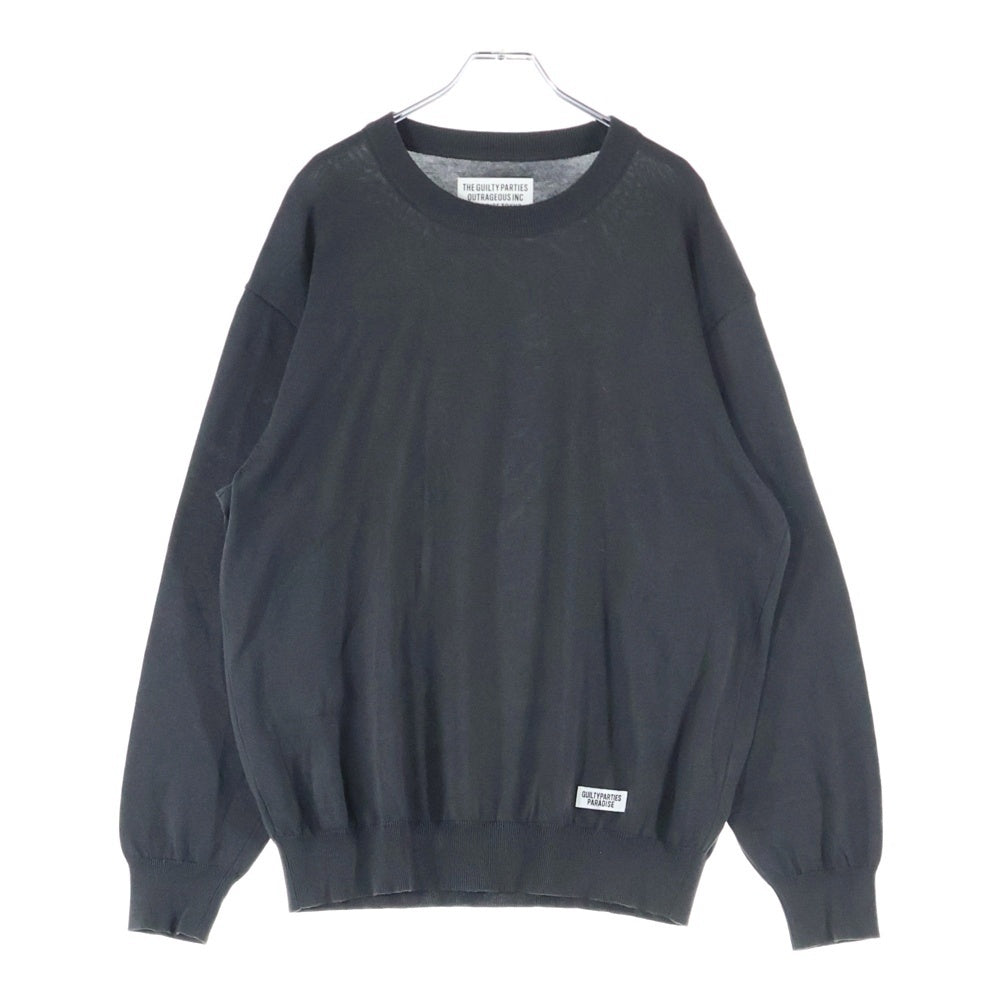 WACKO MARIA(ワコマリア) 25SS COTTON KNIT SWEATER コットンニットセーター チャコール 25SSE-WMK-KN01