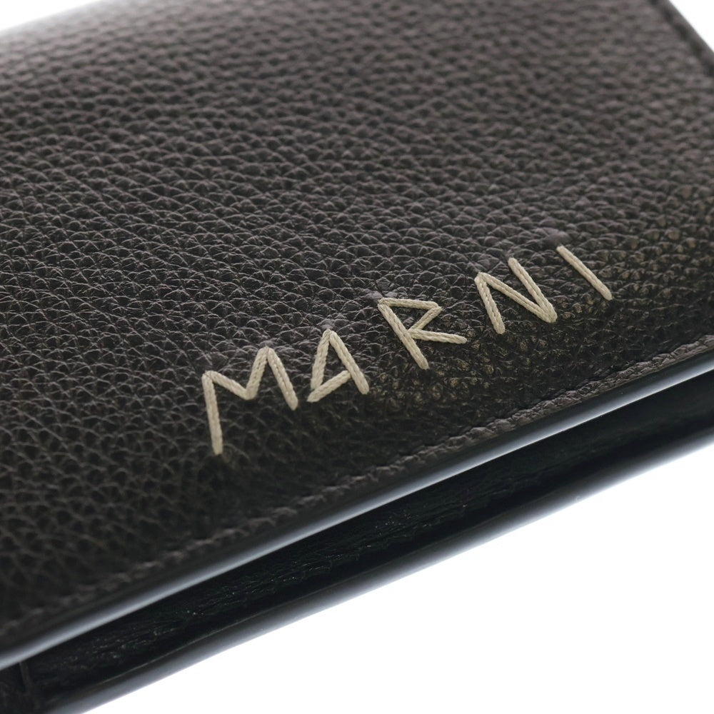MARNI(マルニ) ロゴ刺繍入り 2つ折り財布 ブラック MARNI PFMOW02Q06 P6533