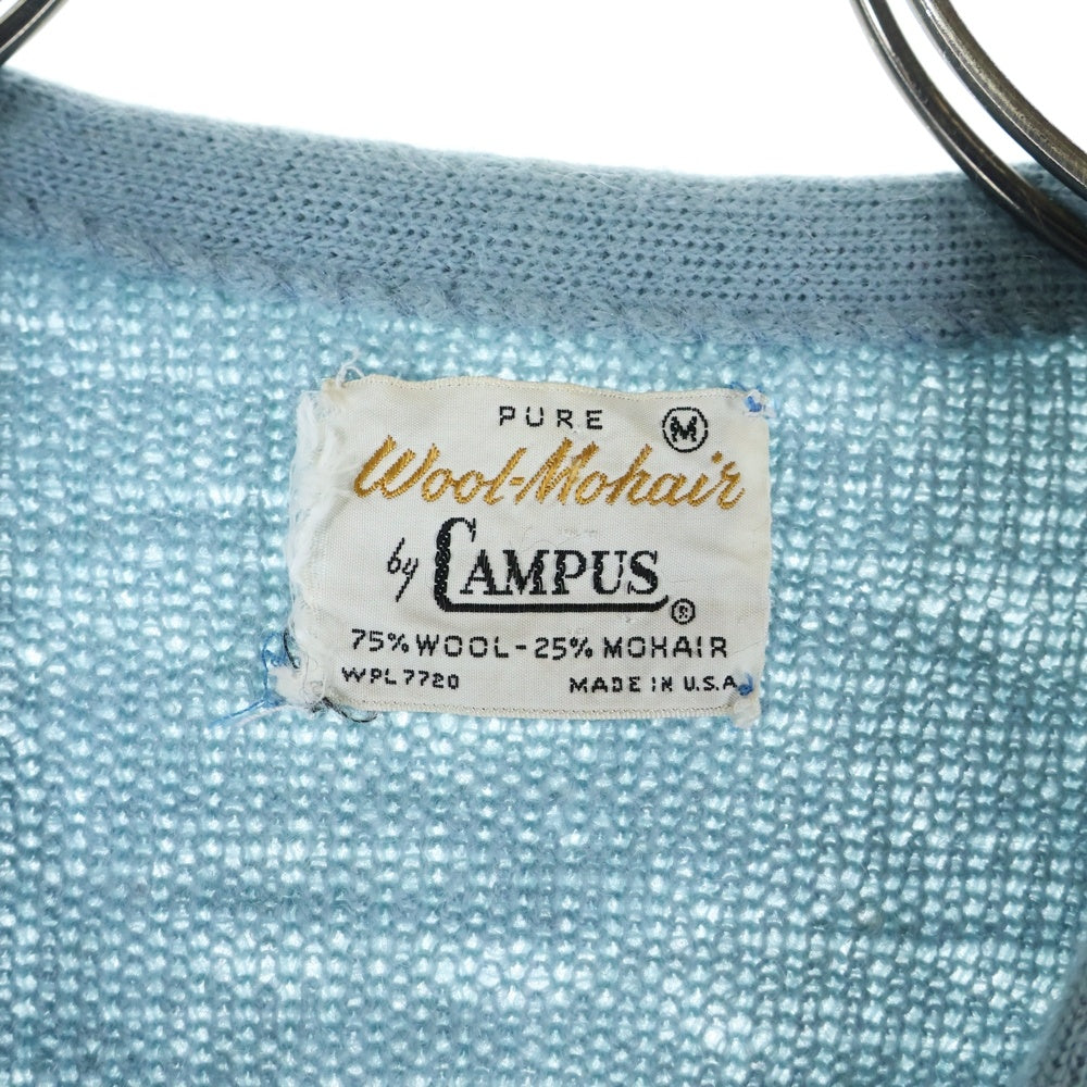 VINTAGE(ヴィンテージ) 60S VINTAGE CAMPUS ヴィンテージ USA製 キャンパス モヘアニットカーディガン ライトブルー