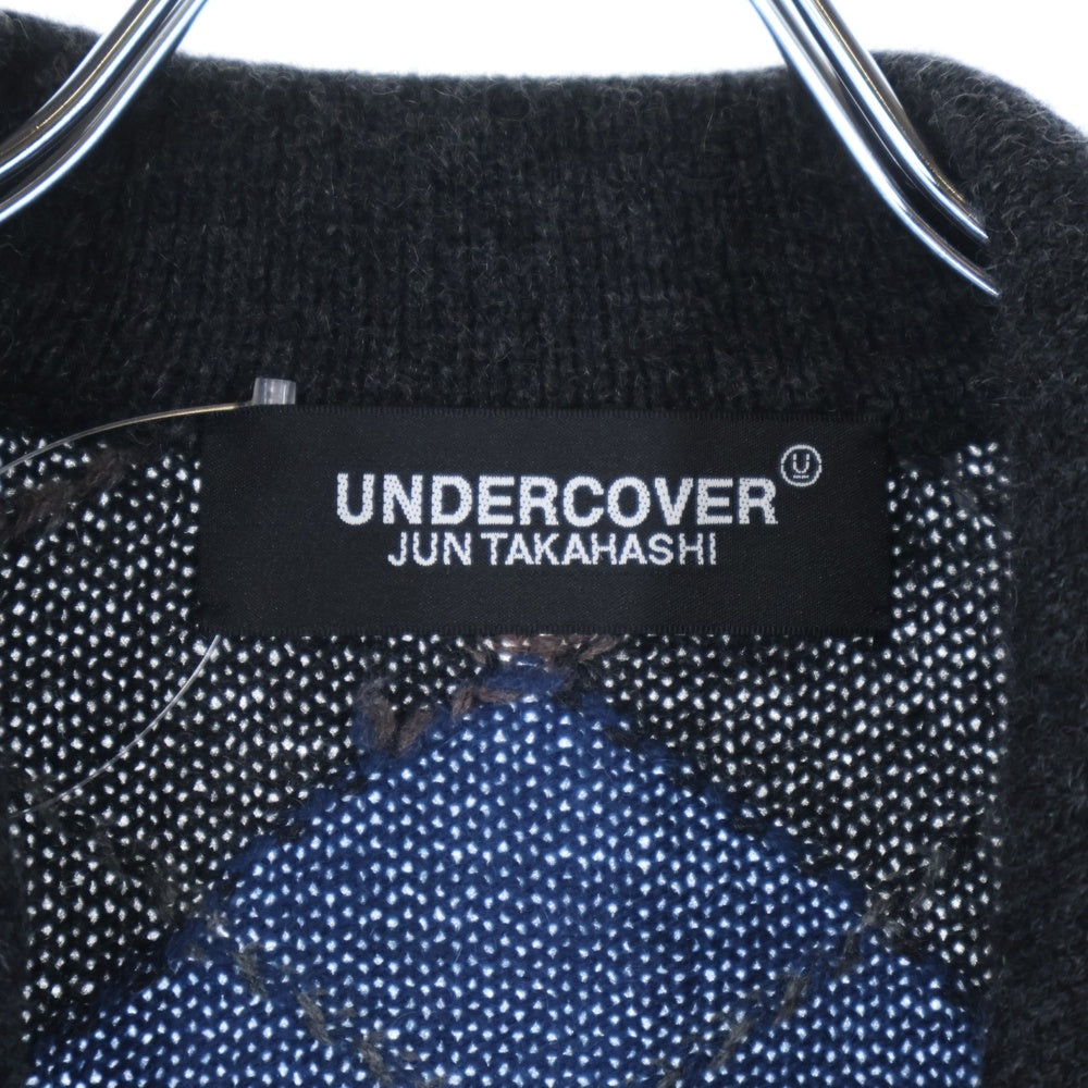 UNDERCOVER(アンダーカバー) 21AW CA INTARSIA ARGYLE KNIT JKT インターシア アーガイル柄 ニットジャケット カーディガン ブラウン UC2A4103