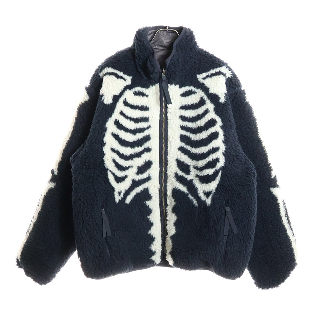 KAPITAL(キャピタル) BONE柄ボアフリース リバーシブルブルゾン ブラック K2412LJ146