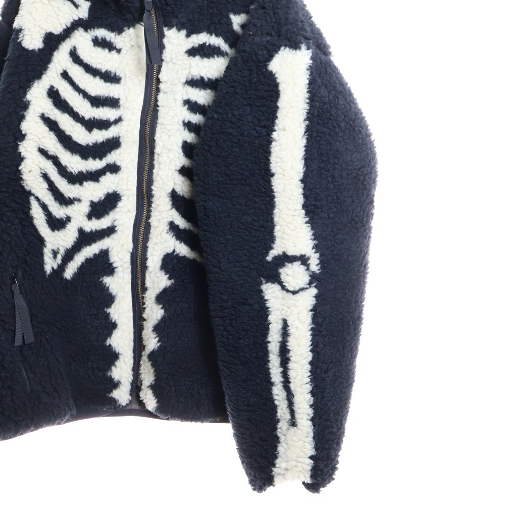 KAPITAL(キャピタル) BONE柄ボアフリース リバーシブルブルゾン ブラック K2412LJ146