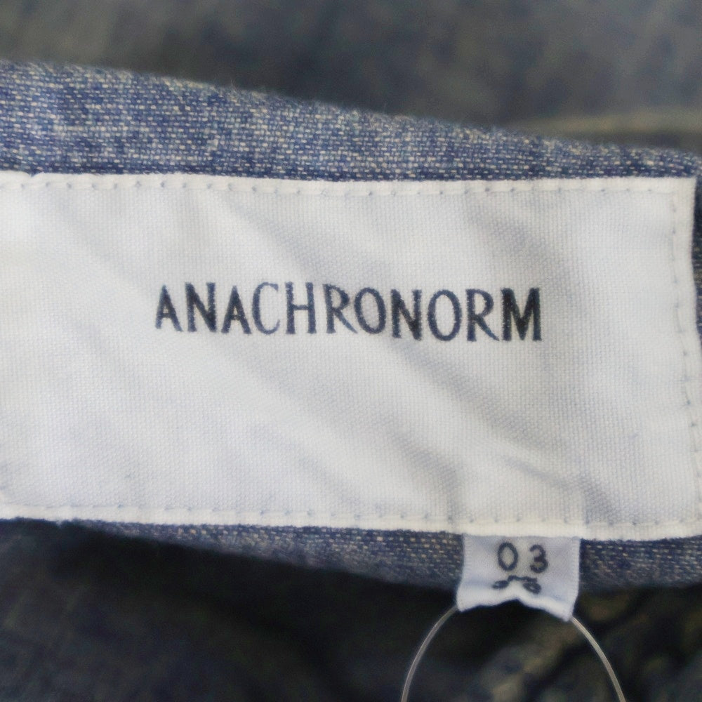 anachronorm(アナクローム) DUAL DENIM REMAKED FULLZIP PARKA AN340-R デュアルデニム リメイクド フルジップパーカー インディゴ