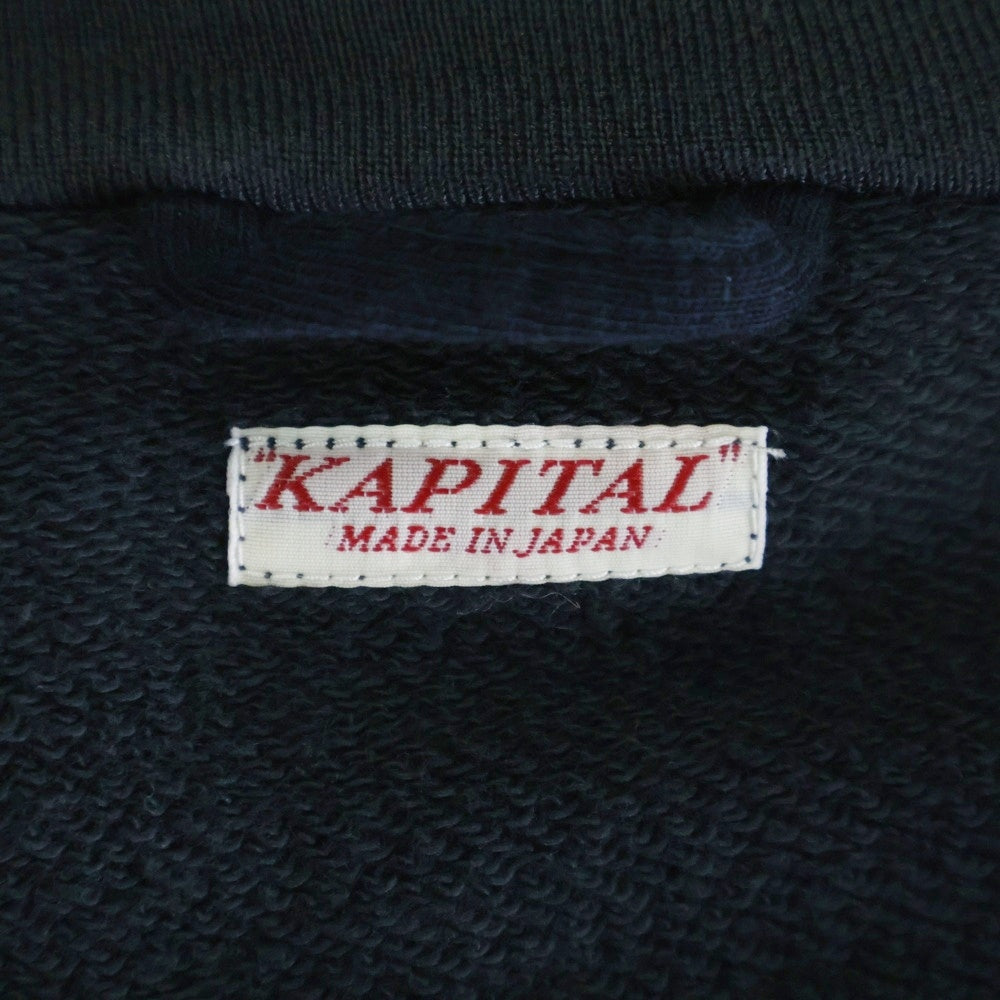 KAPITAL(キャピタル) レーヨン 裏毛 スカジャージ スウェットブルゾン ブラック EK-606