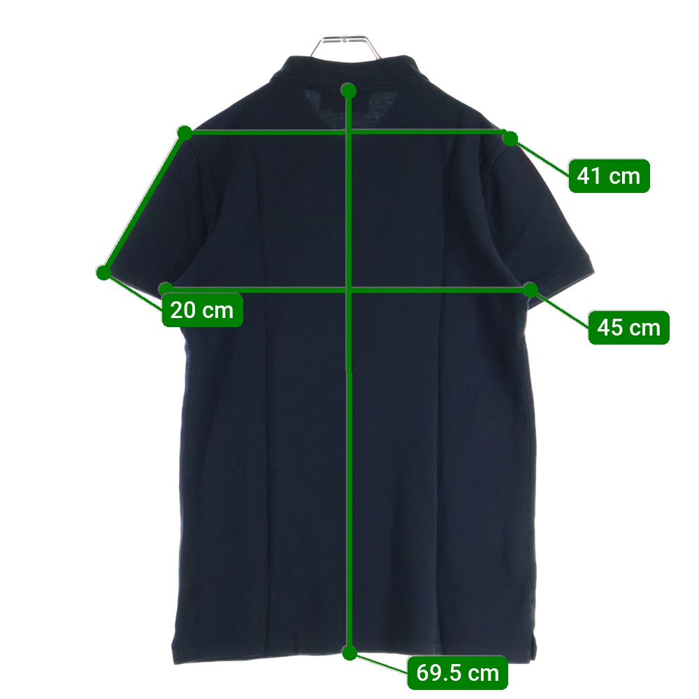 MAISON KITSUNE(メゾンキツネ) POLO TRICOLOR FOX PATCH トリコロールフォックス刺繍 コットン 半袖ポロシャツ ブラック SS17M709